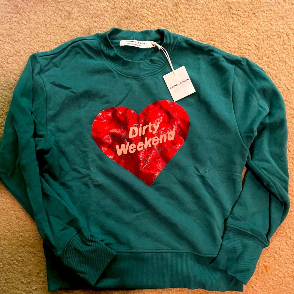 A sweatshirt (turquoise)